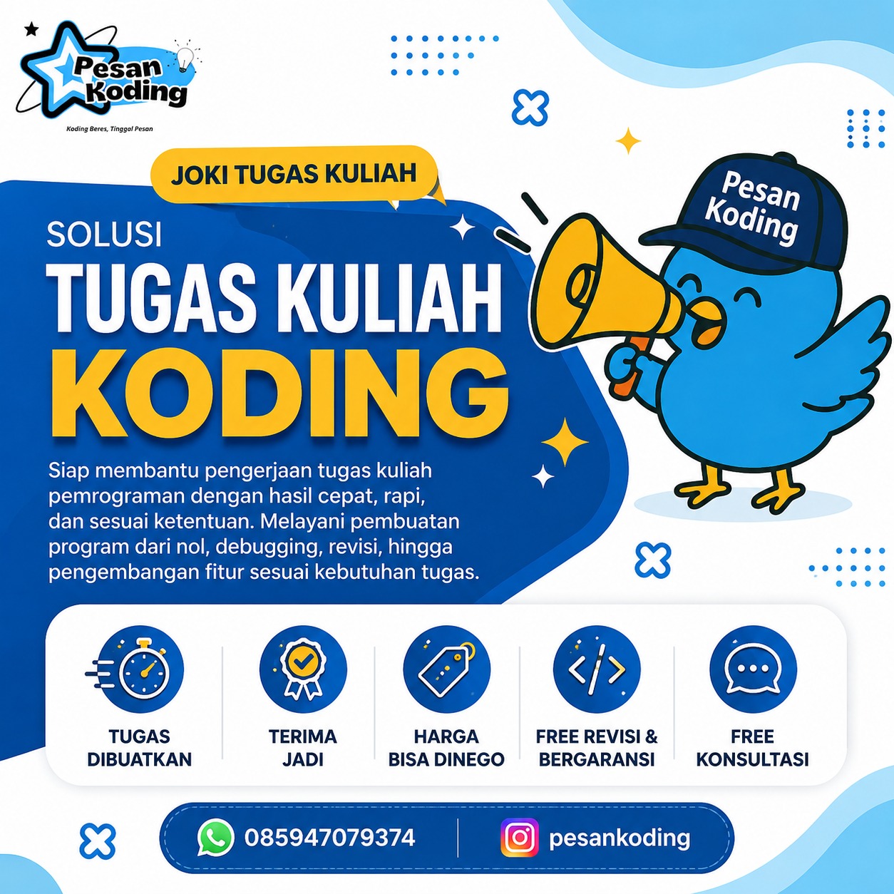 Pesan Koding — Jasa Tugas Coding Mahasiswa Cepat & Profesional